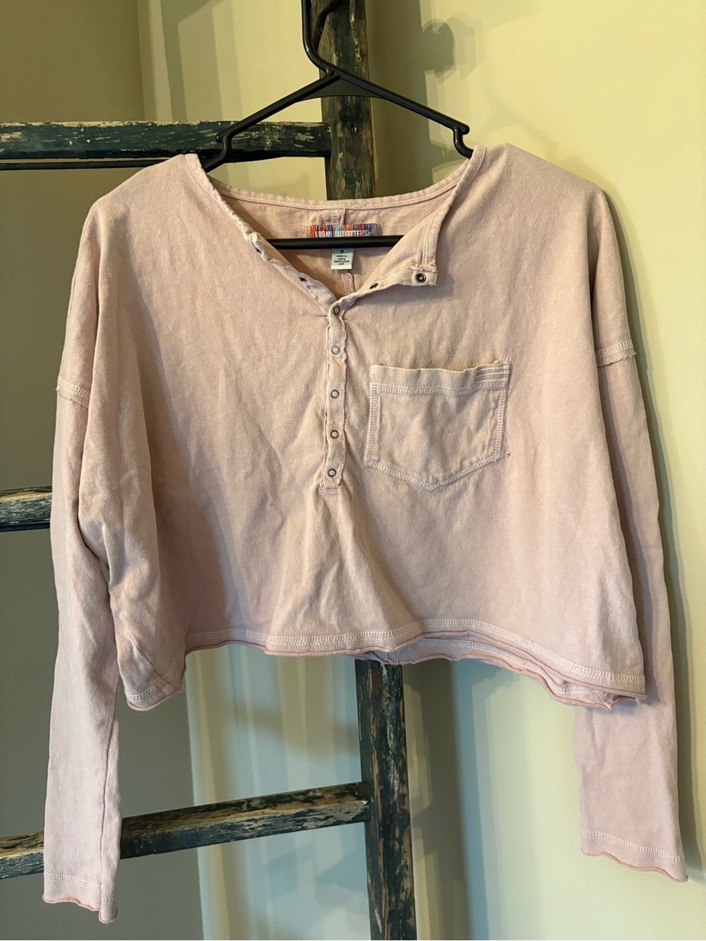 Urban Outfitters Light Pink Tee with Colorful Woven Label